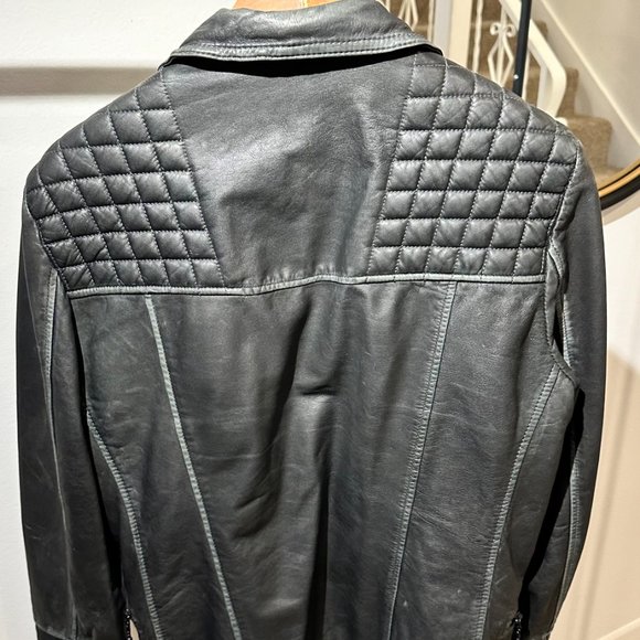 All Saints Cargo Biker Leather Jacket - Picture 2 of 9
